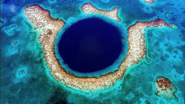 Underwater cave off the coast of Mexico