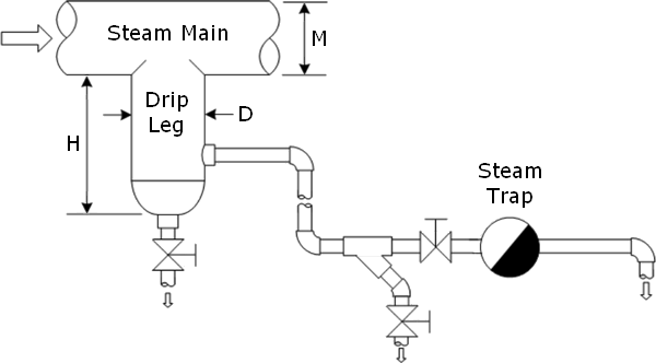 Typical steam trap-draining