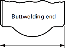 End to End dimensions of buttweling valves